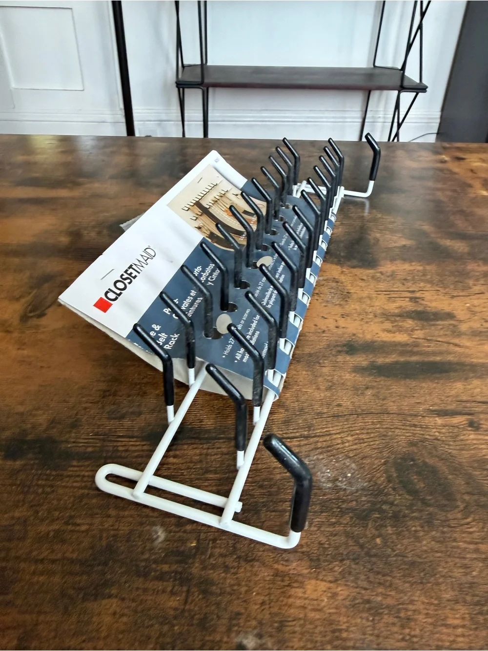 ClosetMaid Black and White Tie & Belt Rack - Wall-Mount Organizer new